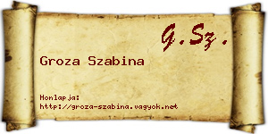 Groza Szabina névjegykártya